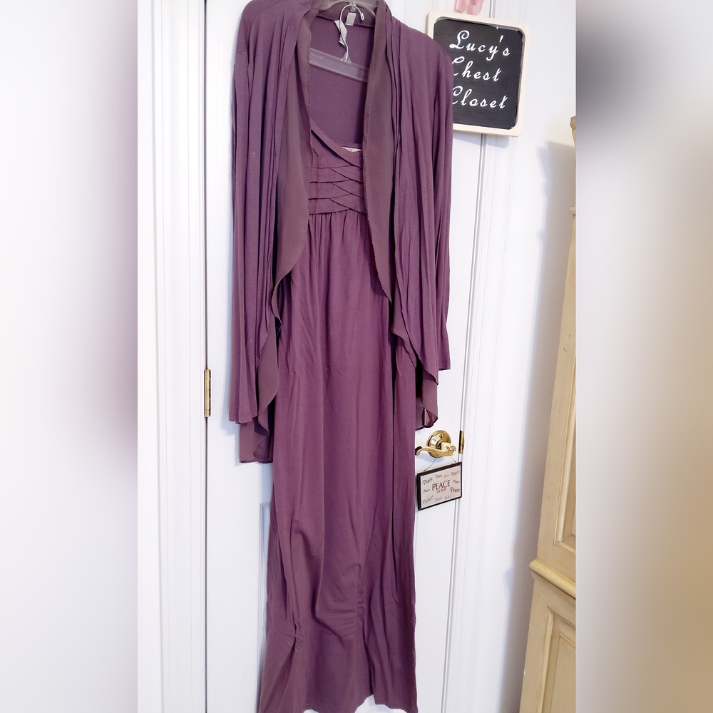 NEW YORK &CO Dress & Draped Cardigan Set M - Picture 8 of 12